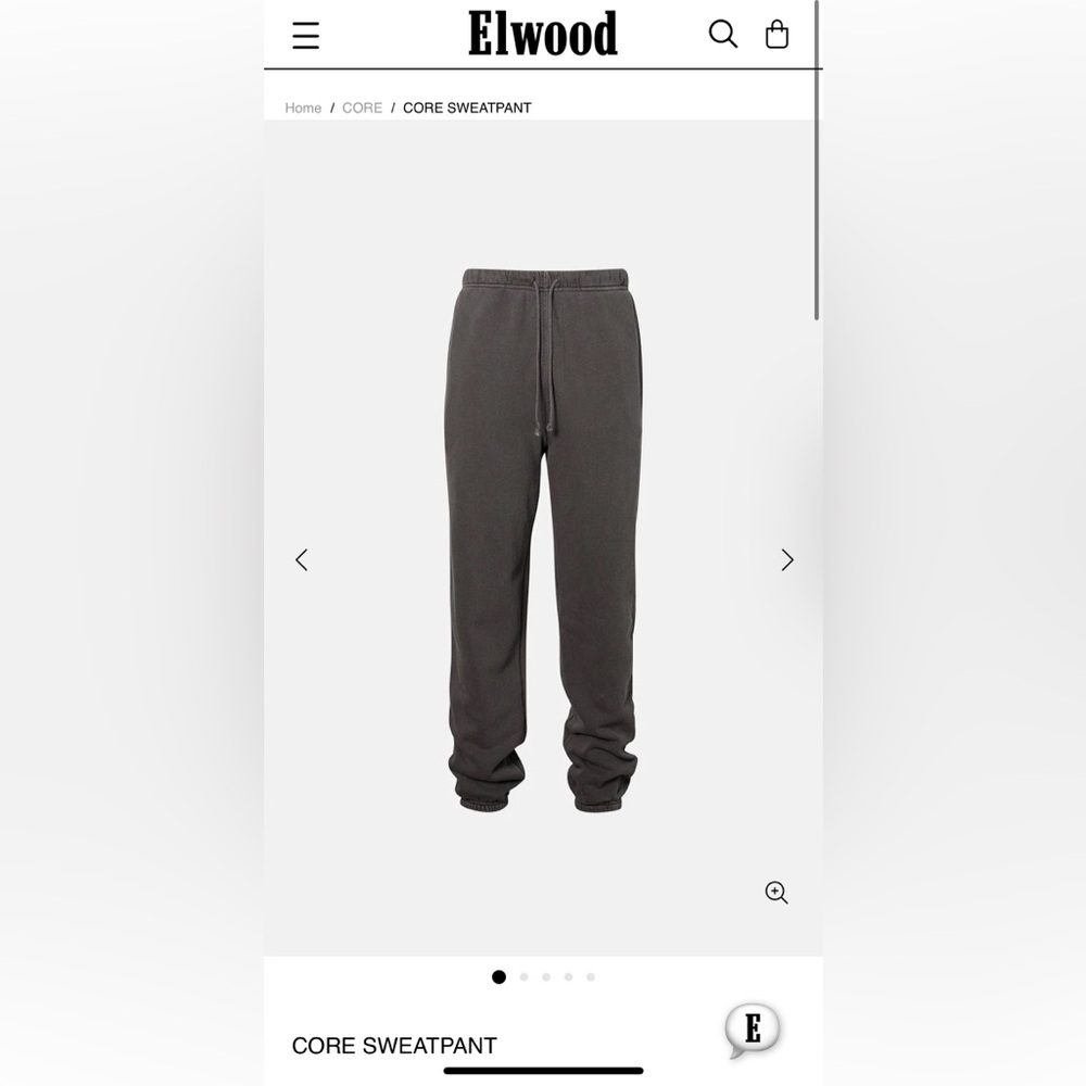 Elwood Organic Cotton Sweatpants Vintage Grey Sz XS
